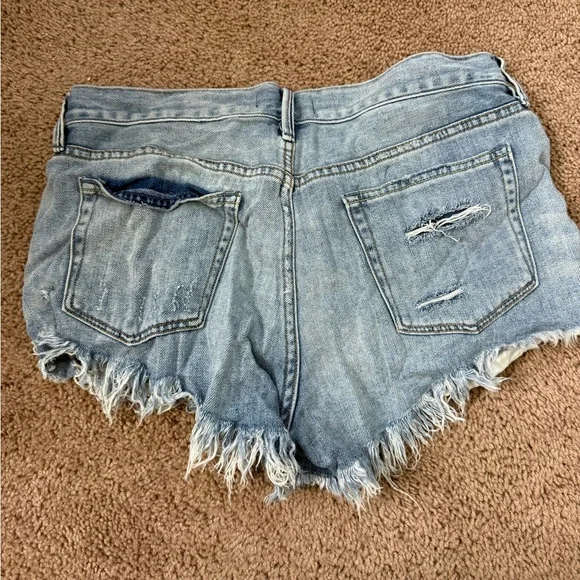 We The Free Blue Distressed Jean Shorts - Picture 2 of 2